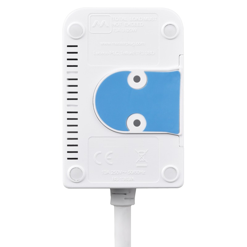 3 Scoket 2 meter extension with individual button back image