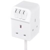 3 Scoket 2 meter extension with individual button side image