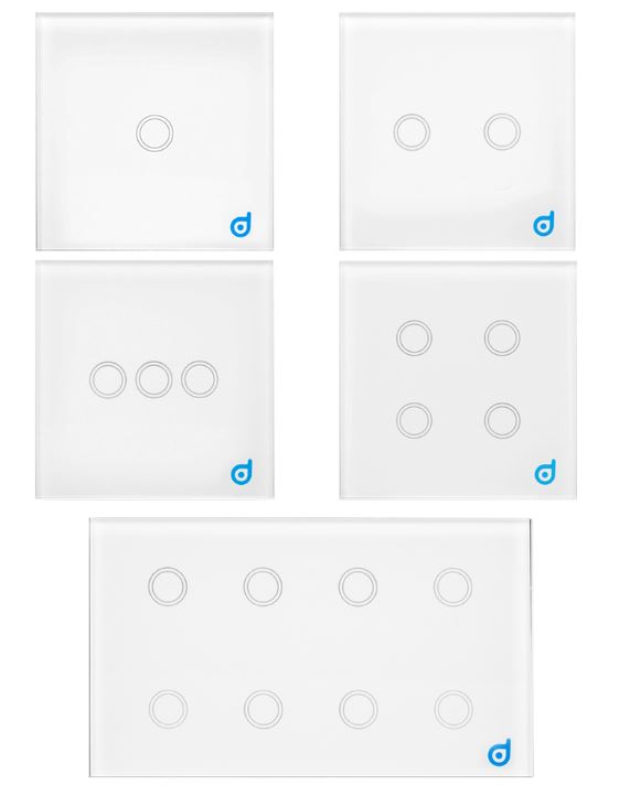 Blue Dots 1-8 Gang switch Product Image back