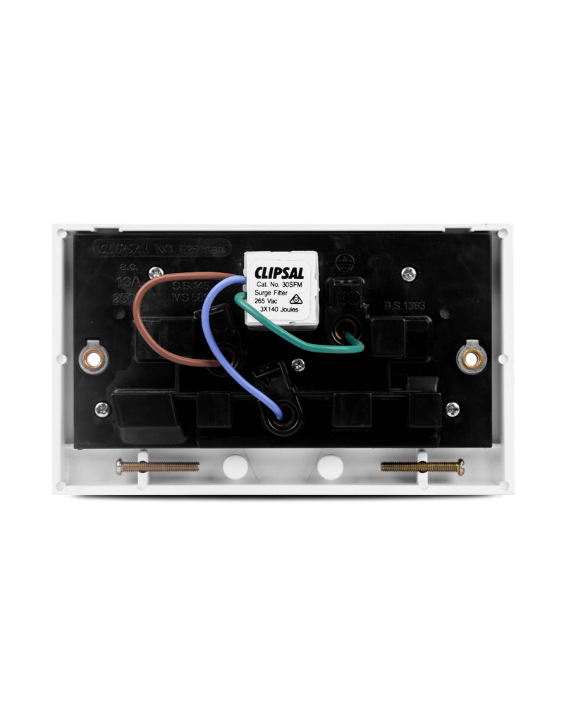 E- series 3 pin Flat Dupeles with surge arrest back