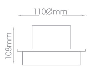 LED BACKUP 8023 RECESSED DIMENSION