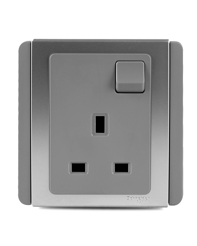 Neo 3 Pin Flat Switched Socket front