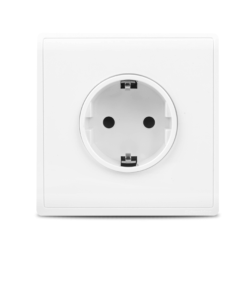 Pieno 2 Pin Schuko Socket white front