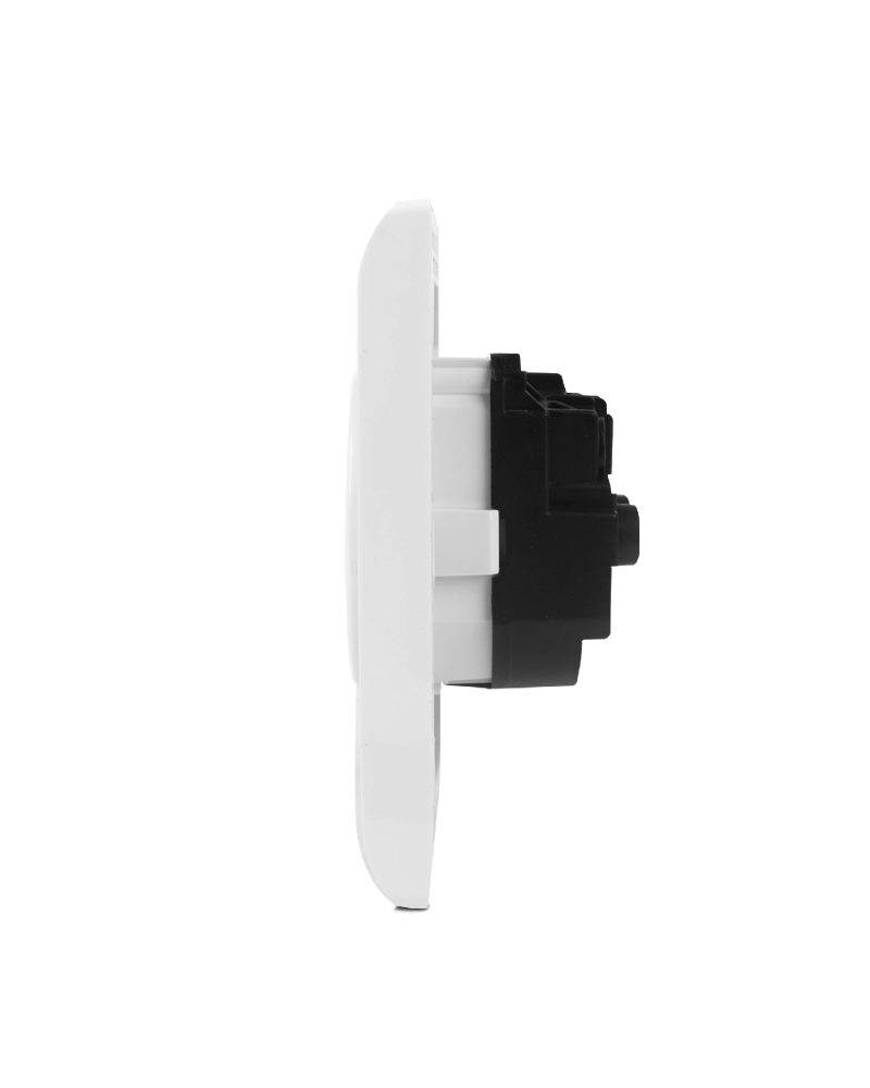 Pieno 2 Pin Schuko Socket white side specs