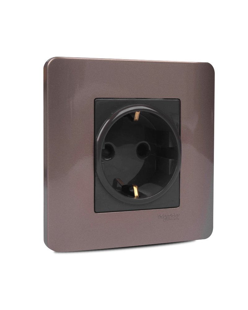 Zencelo 2 Pin Schuko Socket silver bronze