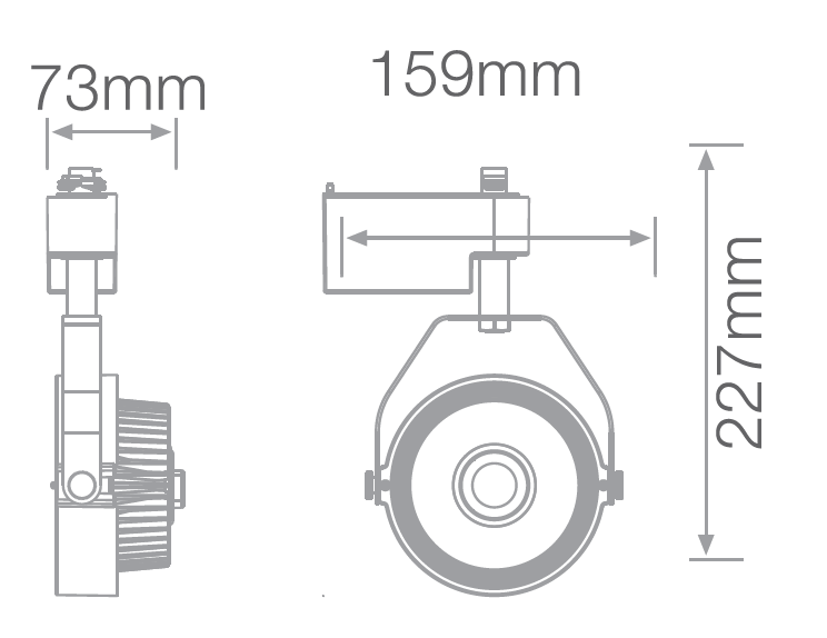 ft LED tracklight ENVIOS dimension
